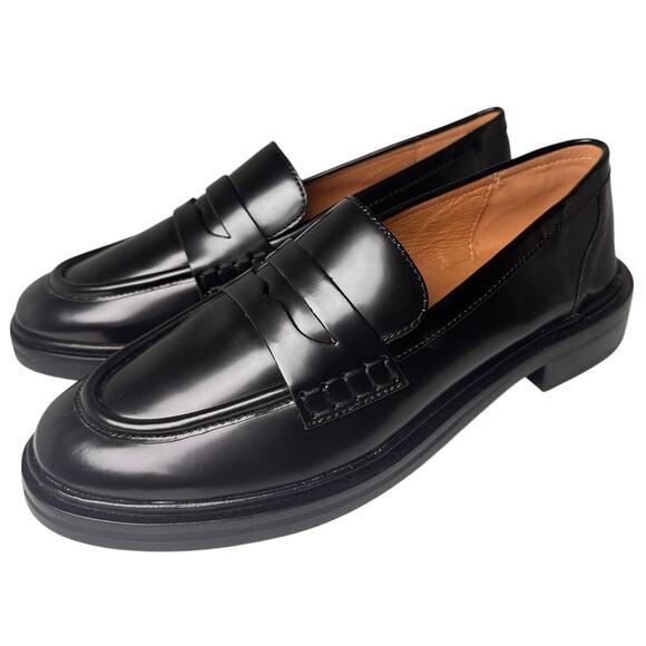 Madewell The Vernon Loafer True Black Sz 8.5 Worn 1X Preppy Career Academia Chic - Picture 15 of 16